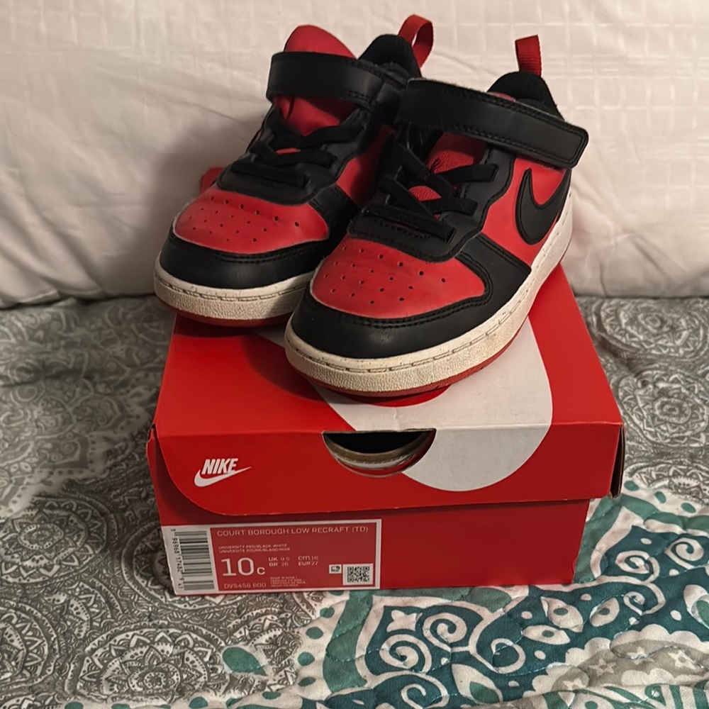 Nike Red and Black Sneakers Premium Leather High-Top